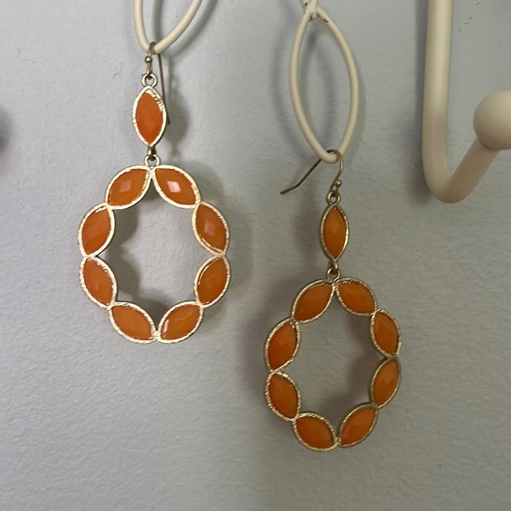 Gold and Orange earrings